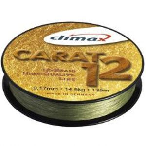 Climax Pletená Šnúra Carat 12 Oliva 135 m-Priemer 0,13 mm / Nosnosť 9,5 kg