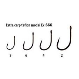 Extra carp háčiky teflon Barbless bez protihrotu - séria  EX 666  ( 10ks v balení)-Veľkosť 4