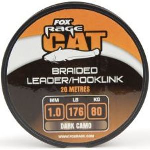 Fox Rage Cat Náväzcová Šňúra Braid Leader 20 m Dark Camo-Priemer 1,2 mm / Nosnosť 100 kg