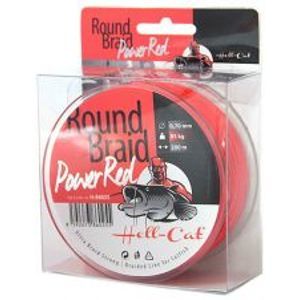Hell-Cat Splietaná Šnúra Round Braid Power Red 200 m-Priemer 0,50 mm / Nosnosť 57,50 kg