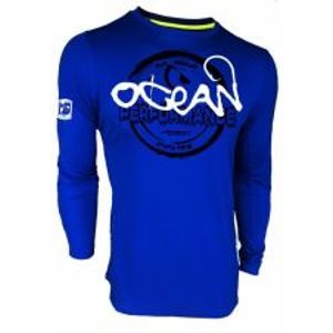 HOTSPOT DESIGN Tričko Ocean Performance (Modré, dlhý rukáv)-Veľkosť L