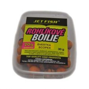 Jet Fish rohlíkové boilies 30g+20g 15mm-Chilli