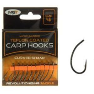 NGT Háčiky Teflon Hooks Curved Shank 10 ks-Veľkosť 6