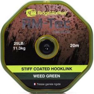 RidgeMonkey Návazcová Šnúrka RM Tec Stiff Coated Hooklink 20 m Zelená-Nosnosť 35 lb