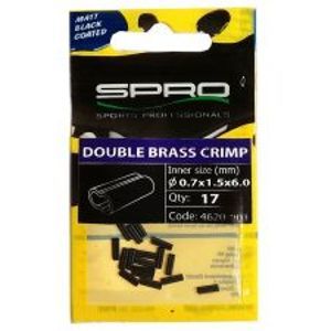 Spro Matt Black Double Brass Crimp 17 ks-Veľkosť 1,0x2,2x8 mm